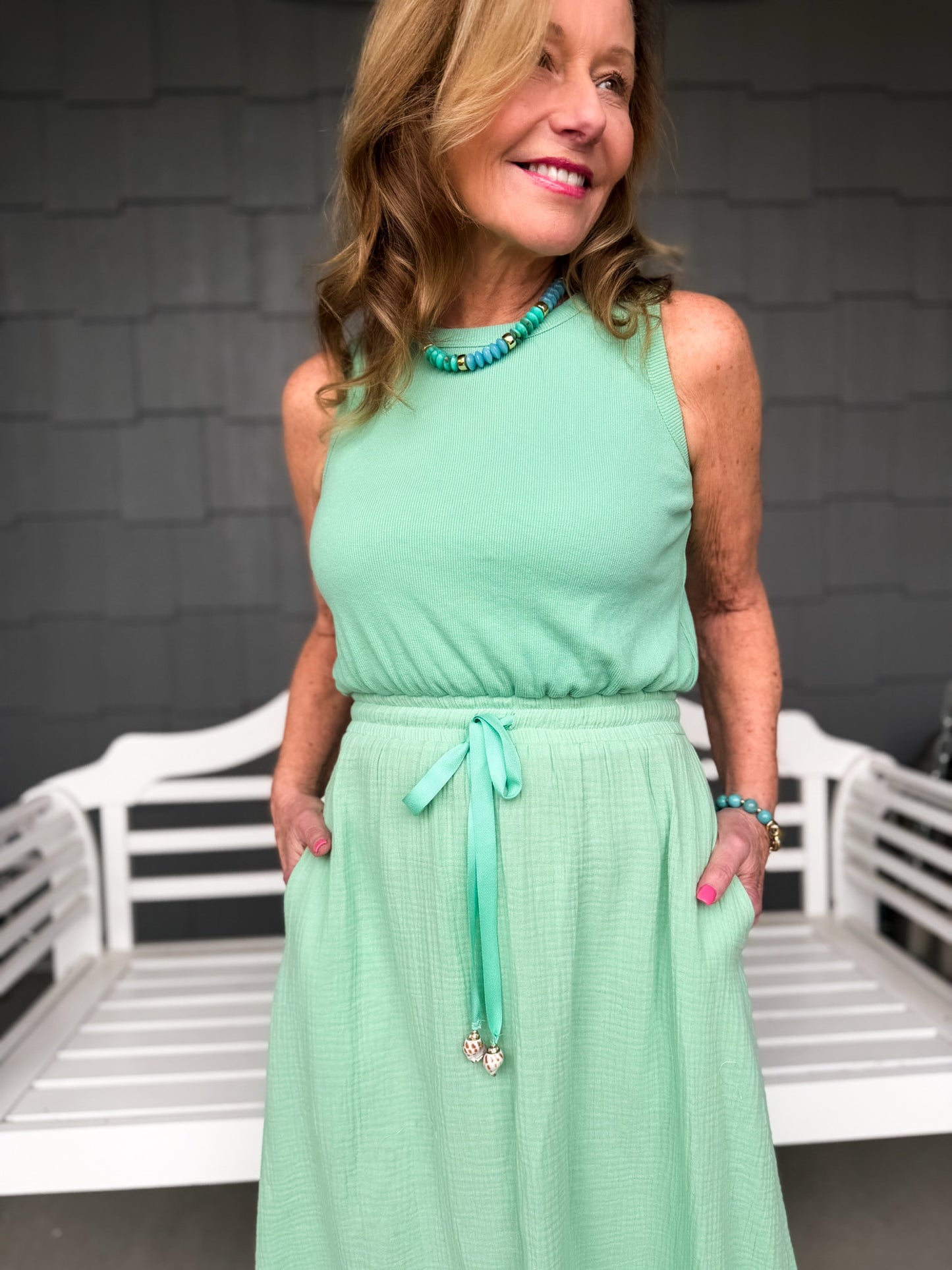 Bonita Beach Dress in Seaglass