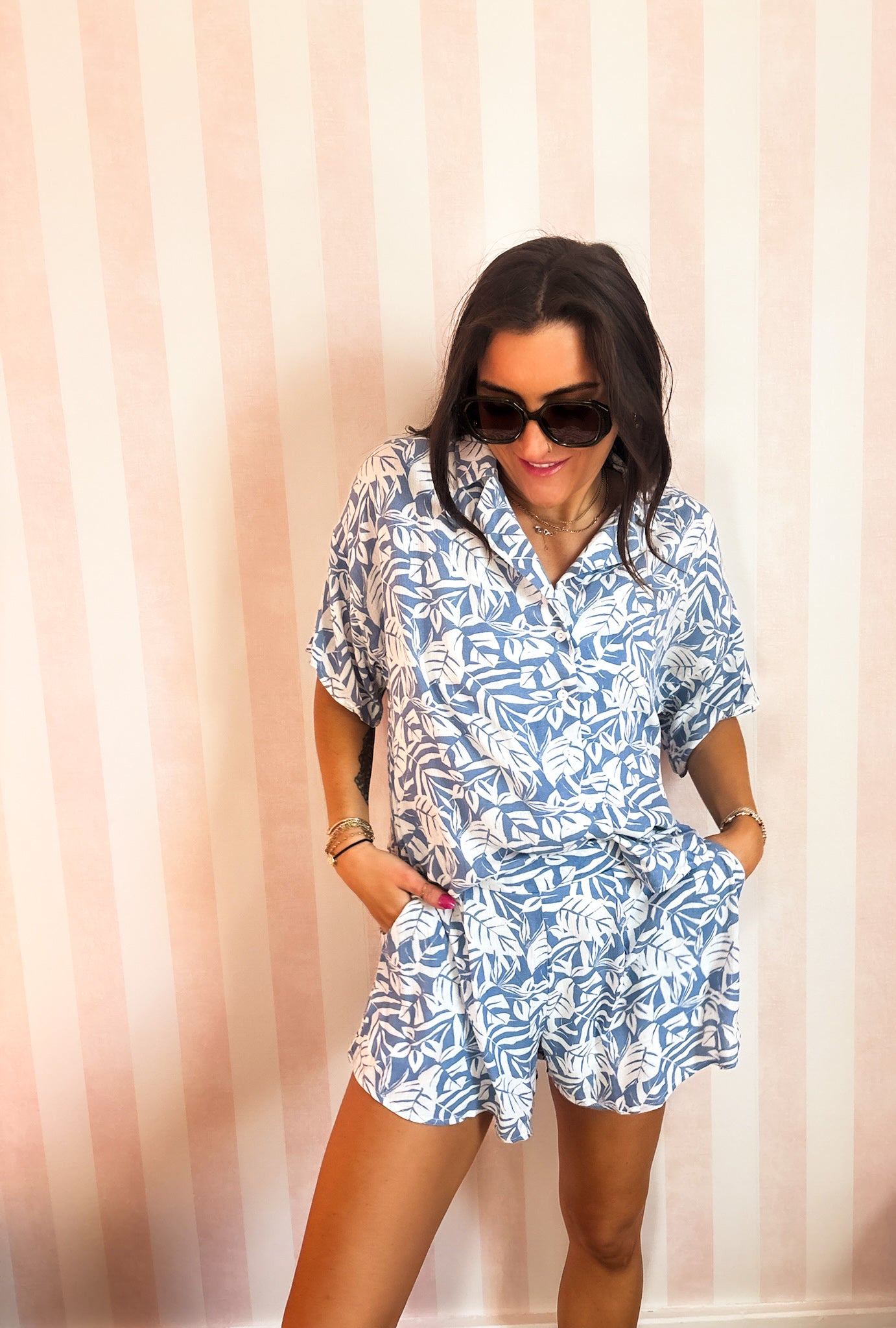 Coastal Cool Button Down Short Set