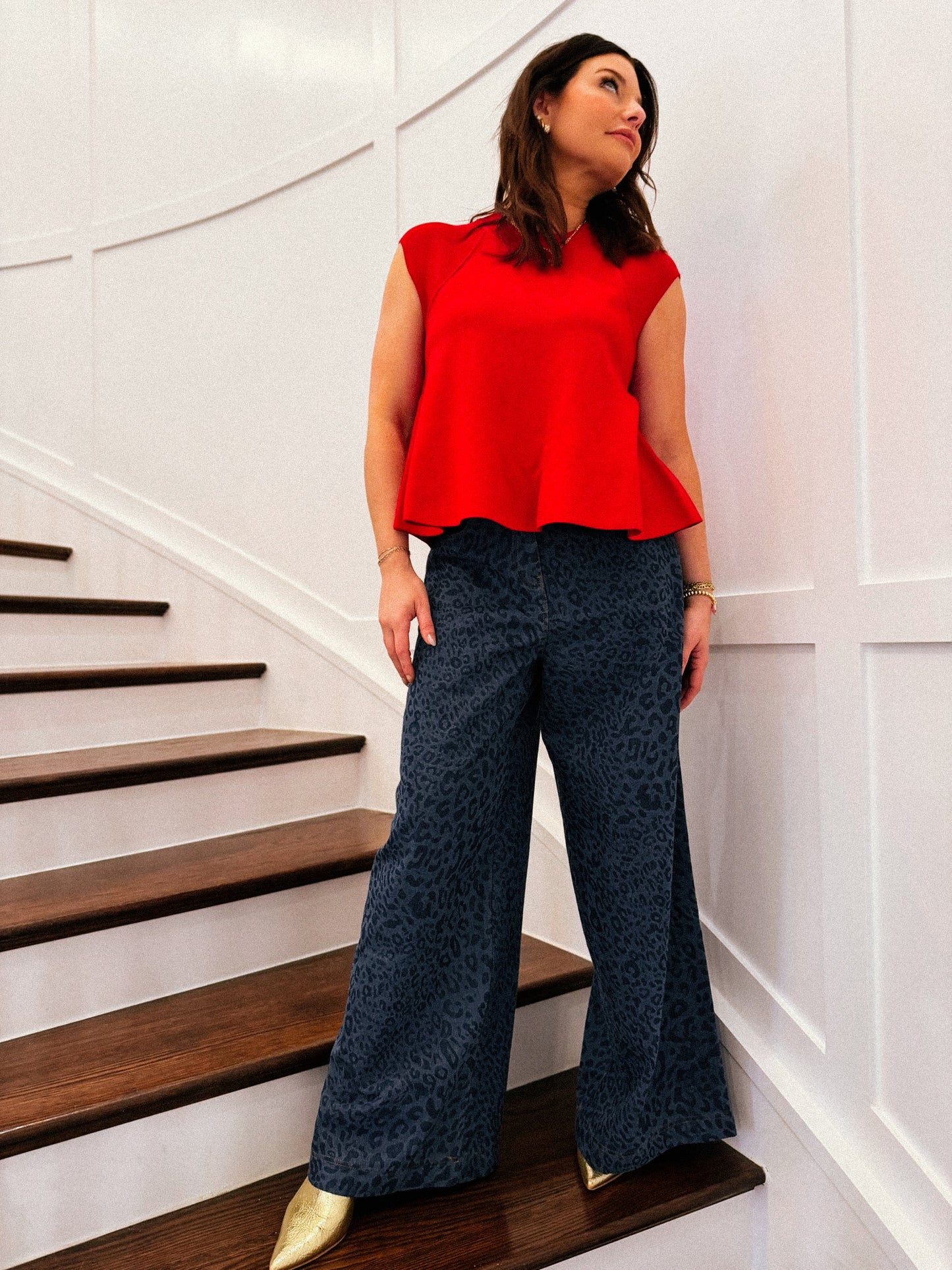 Cherry Red Peplum Knit Tank