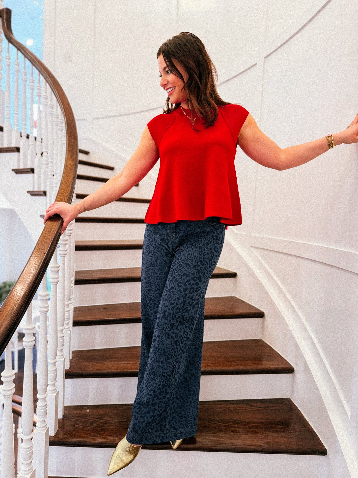 Cherry Red Peplum Knit Tank