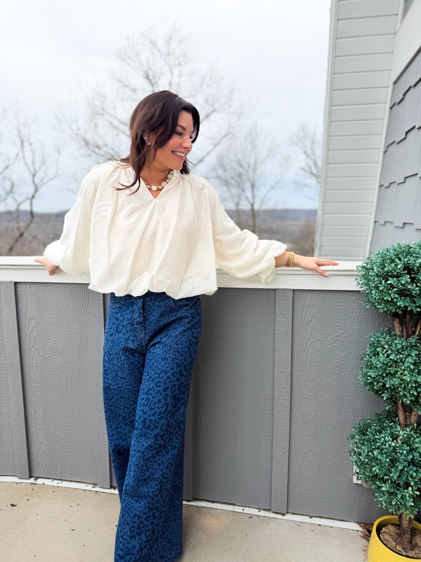 Breathless Cream Bubble Blouse