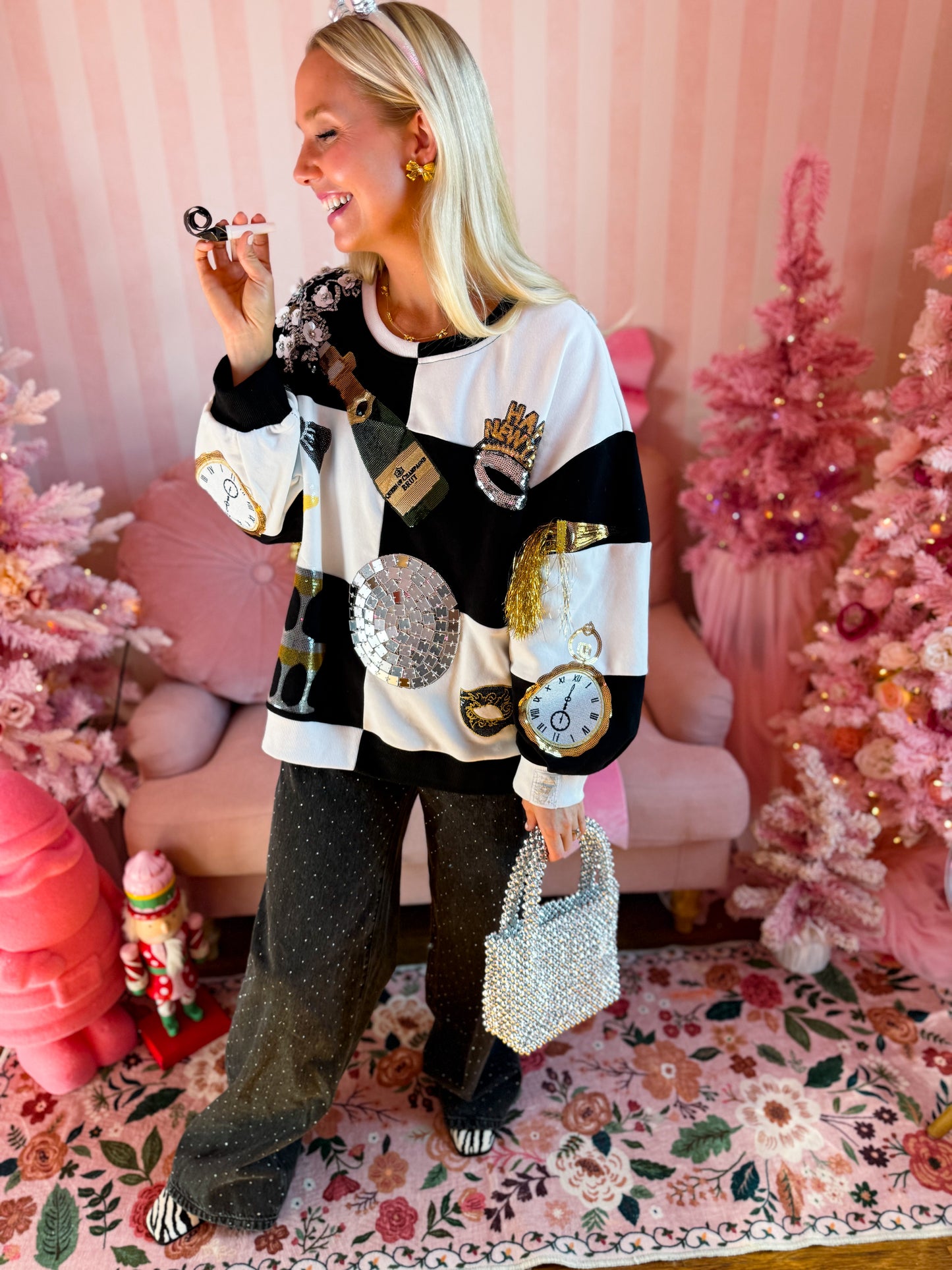 Black & White Checkered NYE Icon Sweatshirt