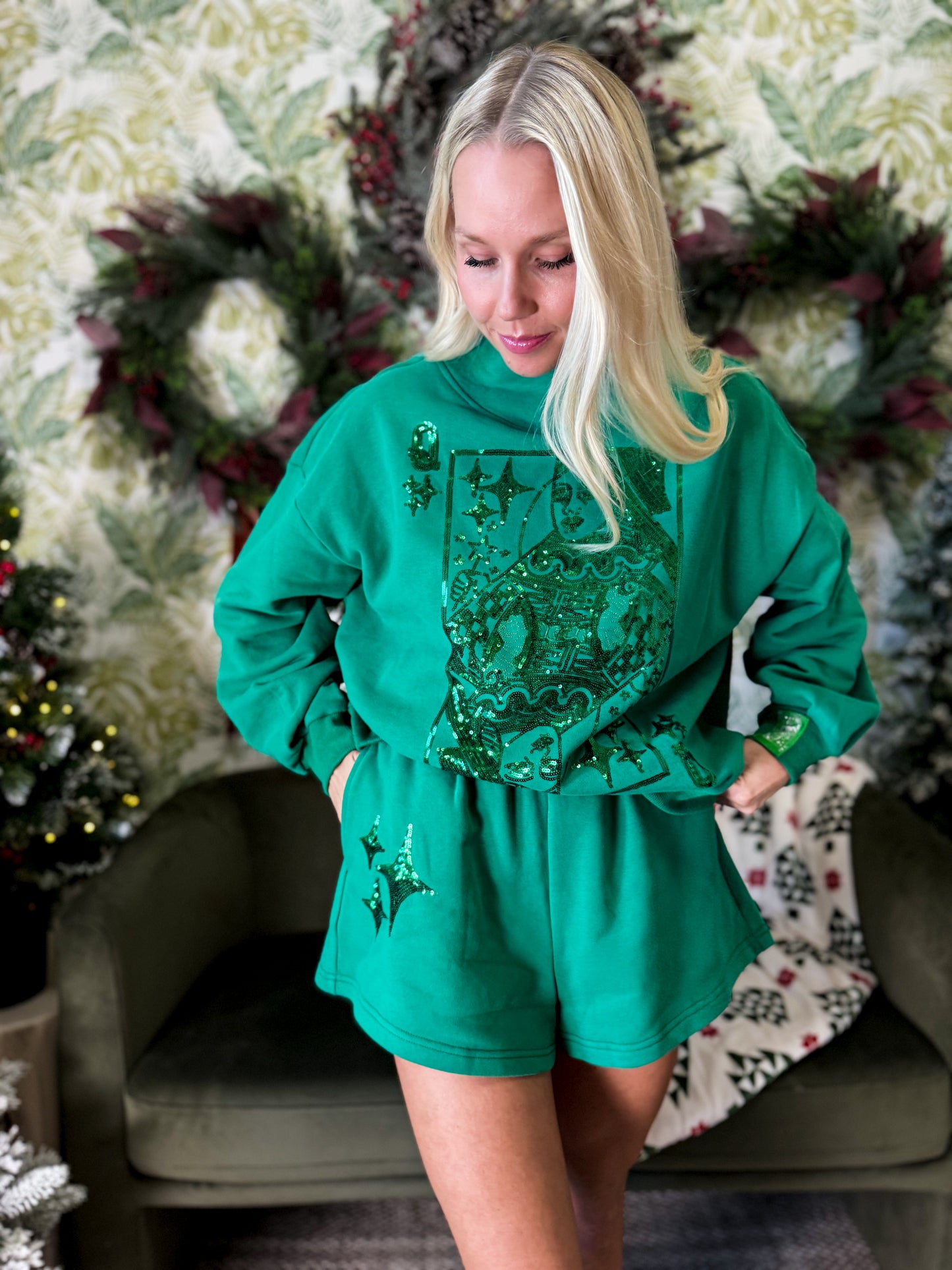 Emerald QOS Logo Card Sweatshirt