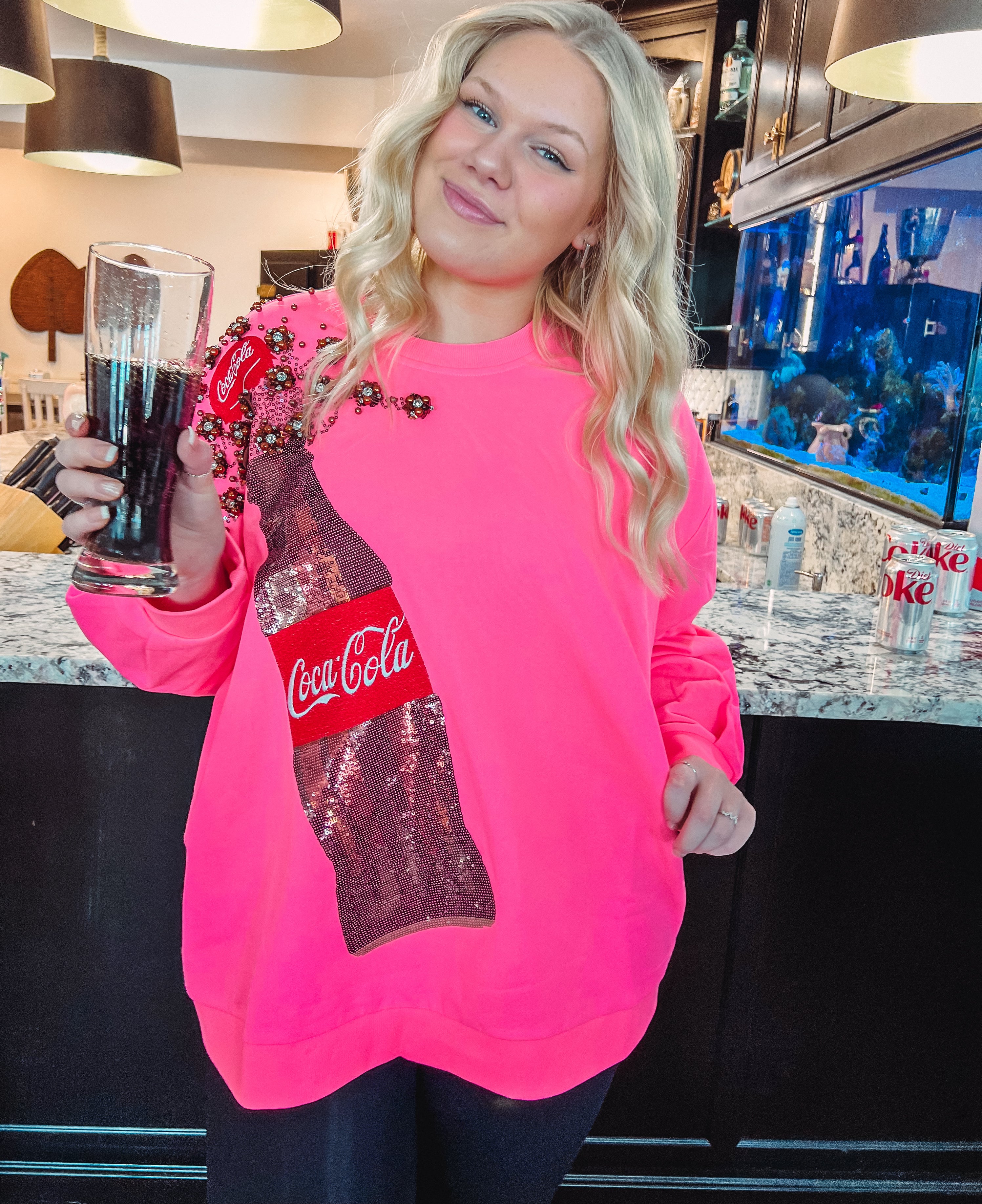 Popping Coca Cola Sweatshirt Shop Closet Chic Boutique