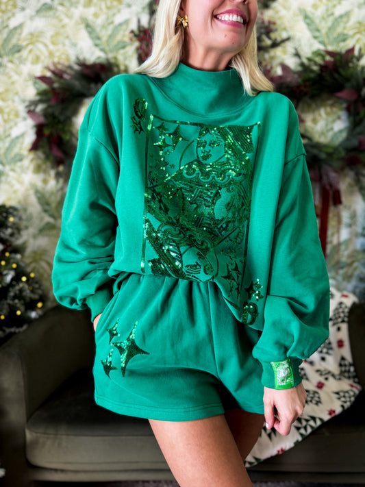 Emerald QOS Logo Card Sweatshirt