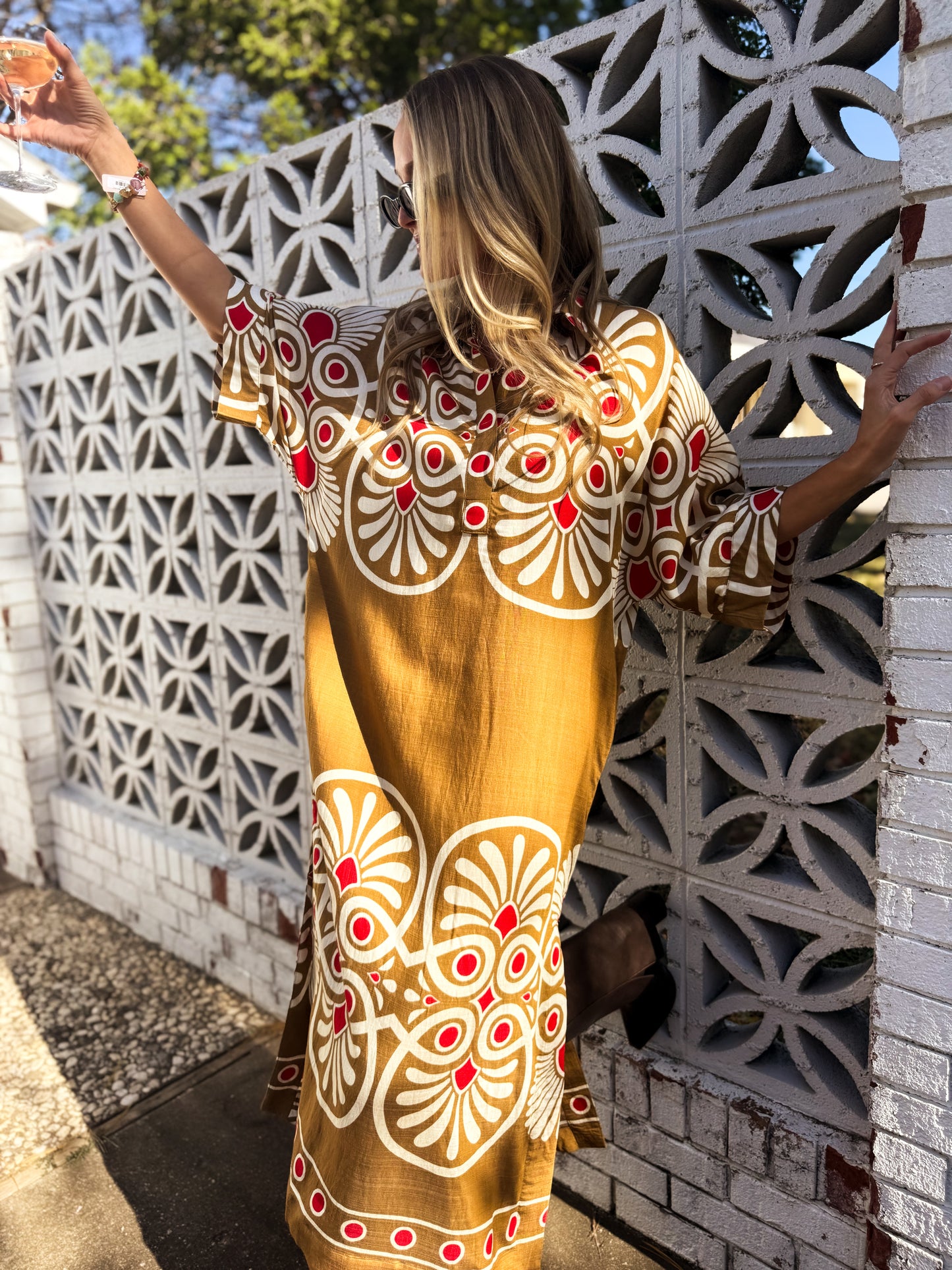 Sabrina Golden Midi Dress