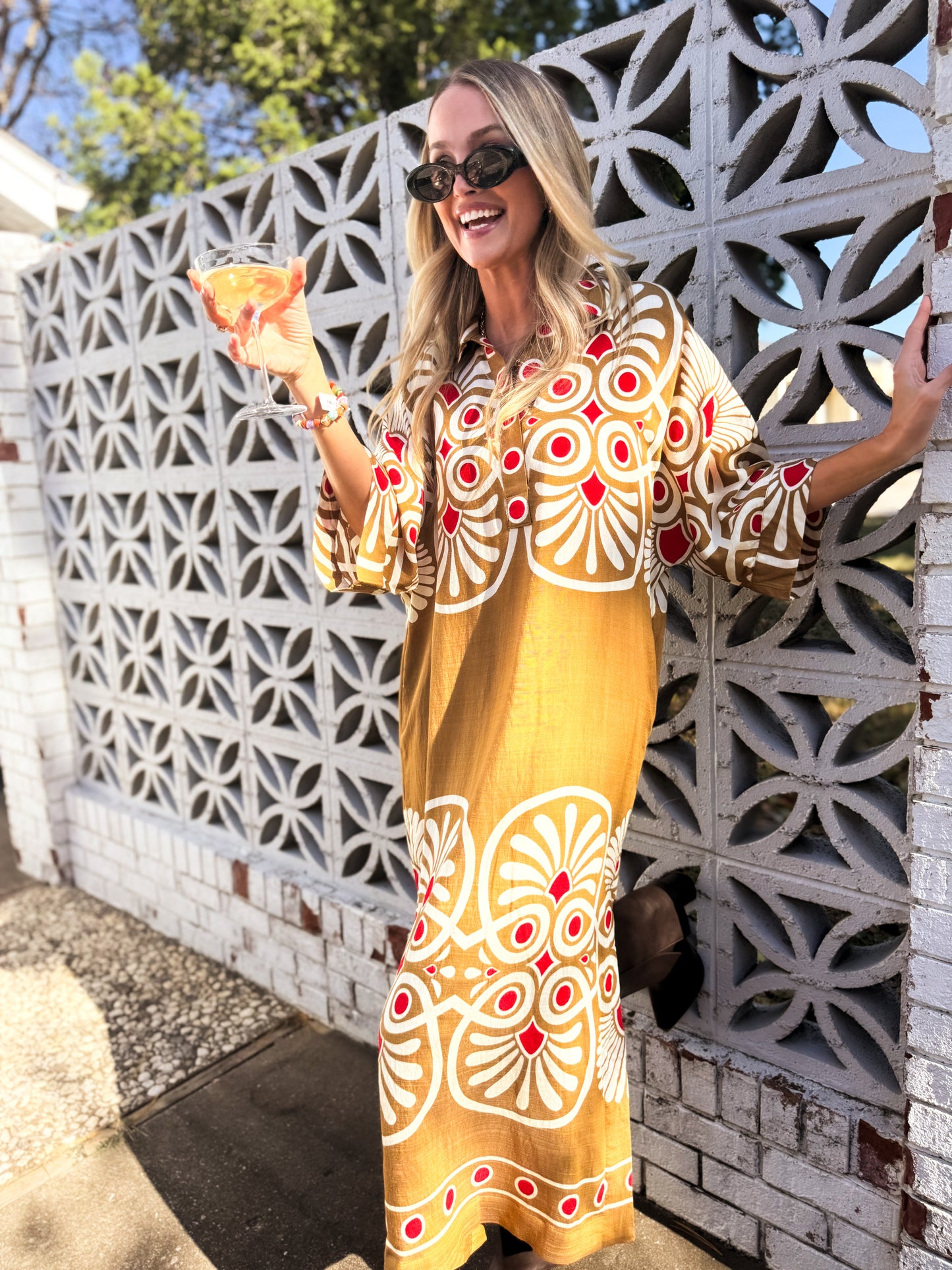 Sabrina Golden Midi Dress