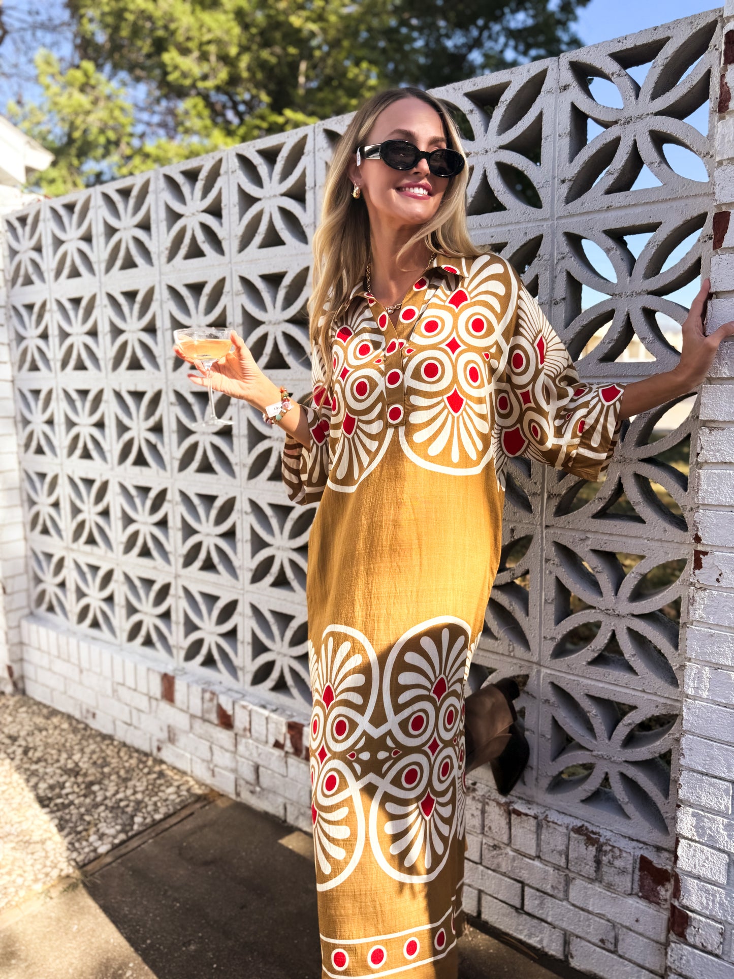 Sabrina Golden Midi Dress