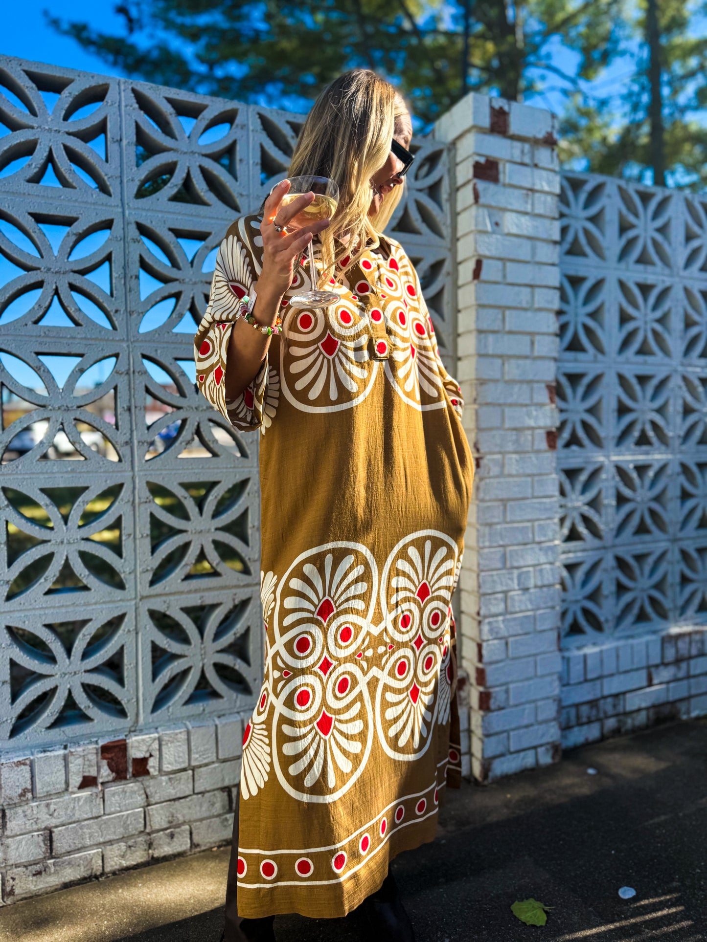 Sabrina Golden Midi Dress