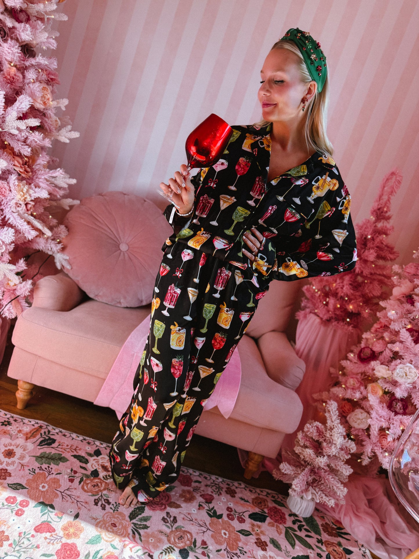 Holiday Cocktails Silky Classic PJ Set