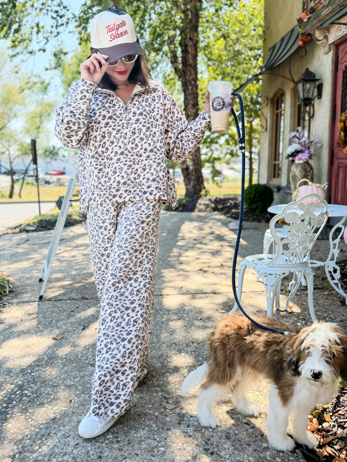 Leopard Print Cloud Fleece Quarter Zip