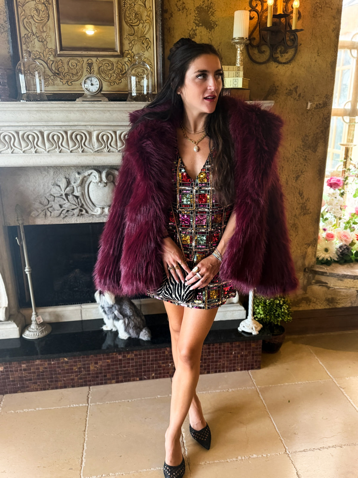 Salt Lake Merlot Fur Coat