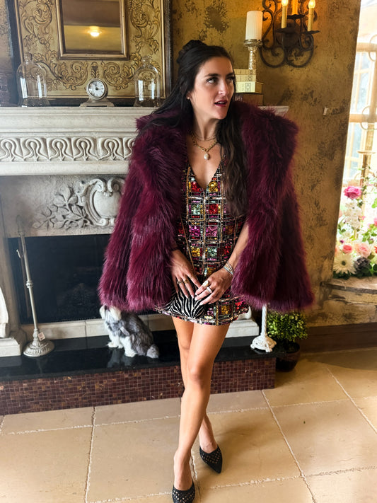 Salt Lake Merlot Fur Coat