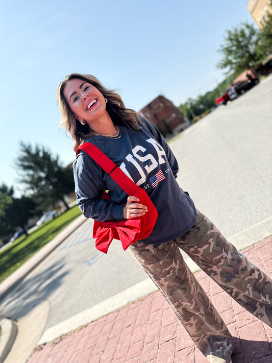 USA Graphic Raglan Long Sleeve Tee