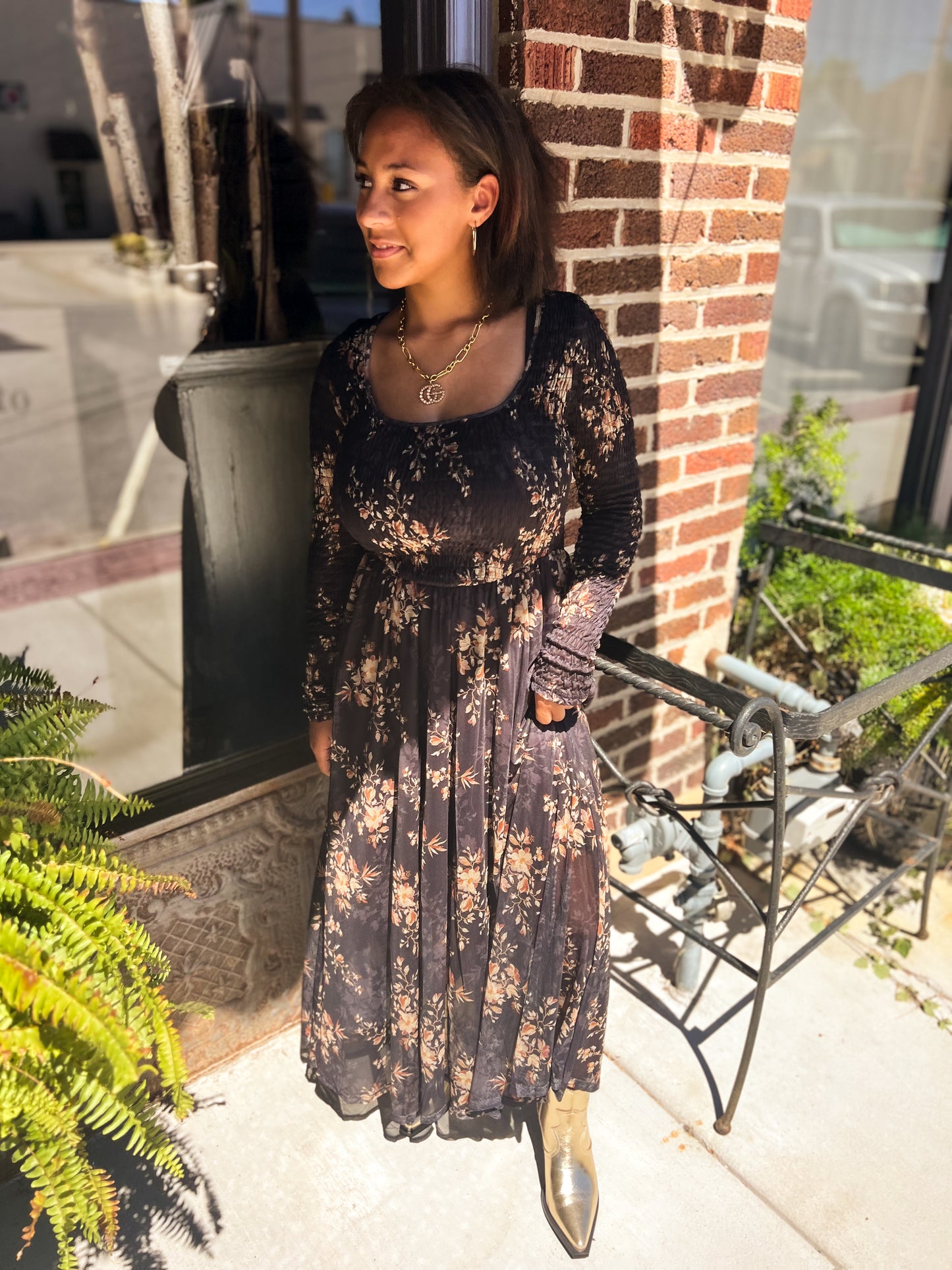 Heather Floral Smocked Maxi Dress