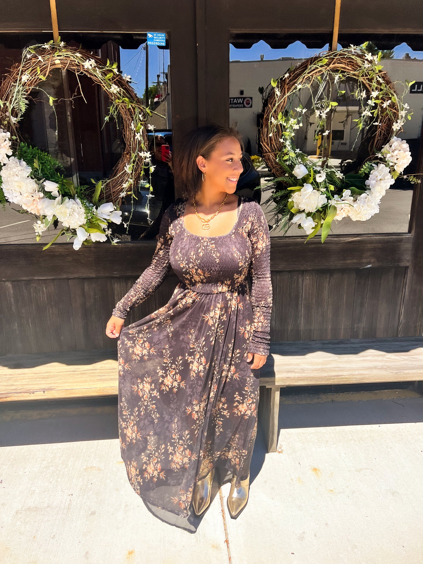 Heather Floral Smocked Maxi Dress