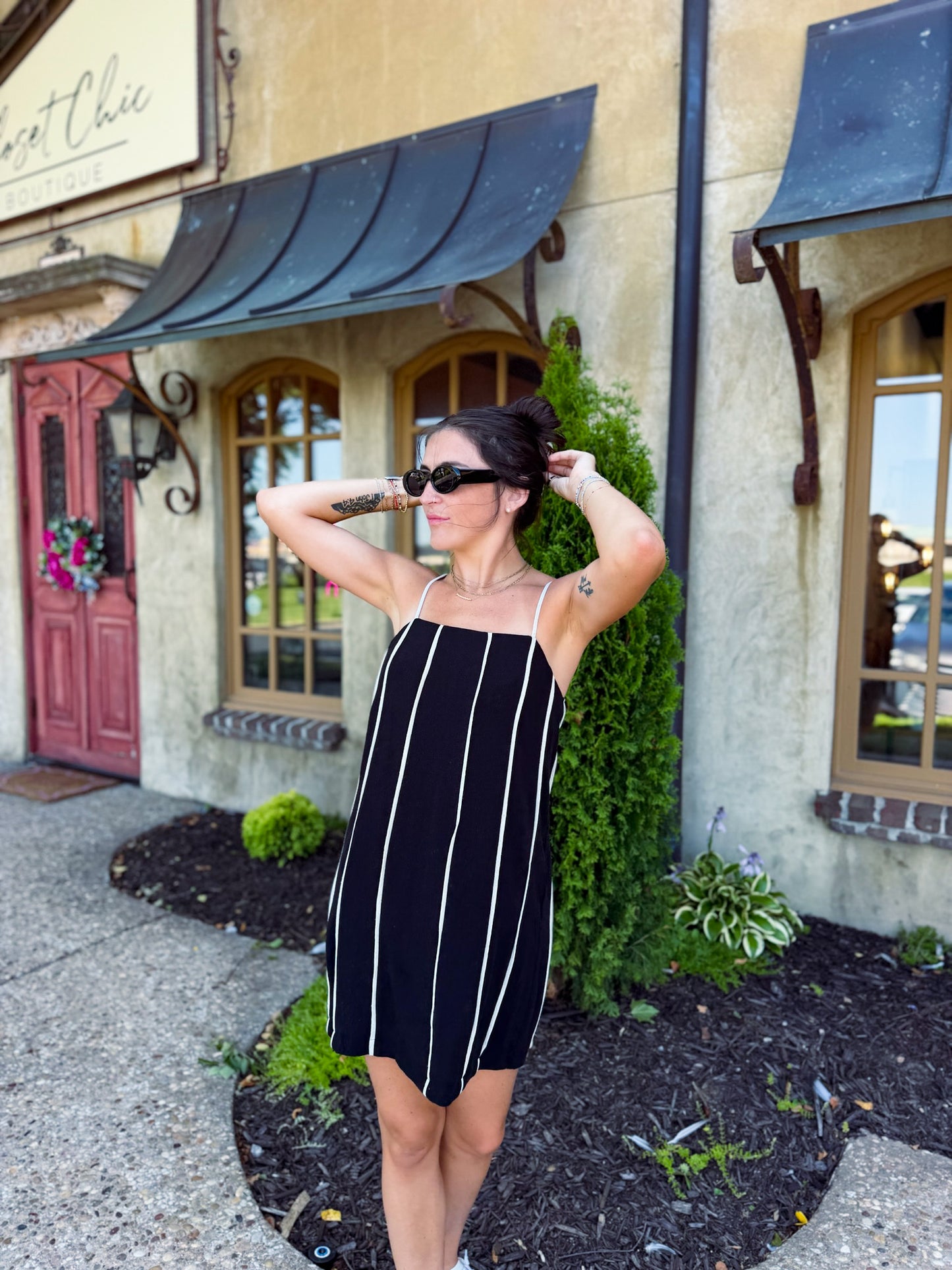 Spaghetti Strap Linen Mini Dress