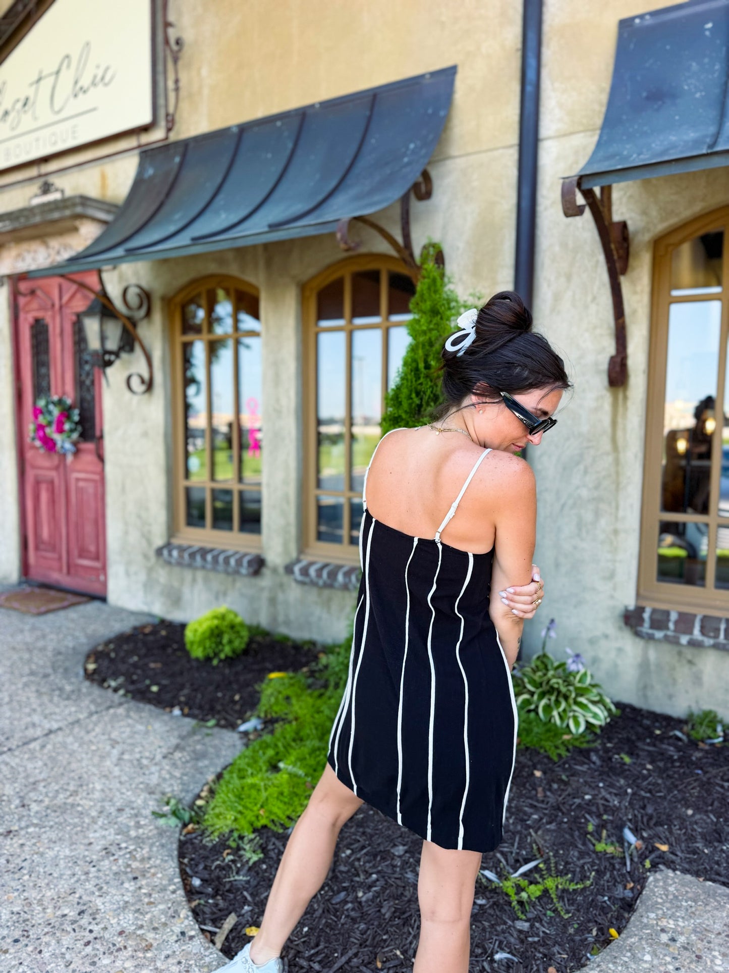 Spaghetti Strap Linen Mini Dress