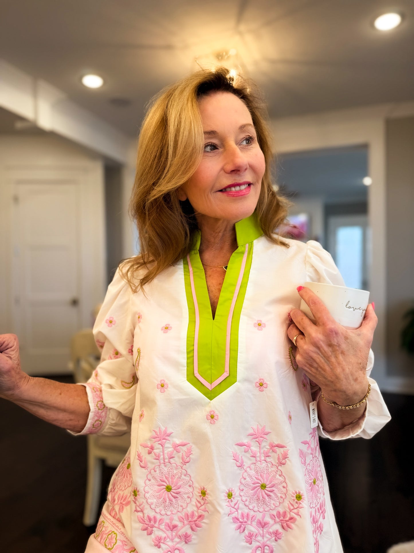 Palm Grove Embroidered Blouse