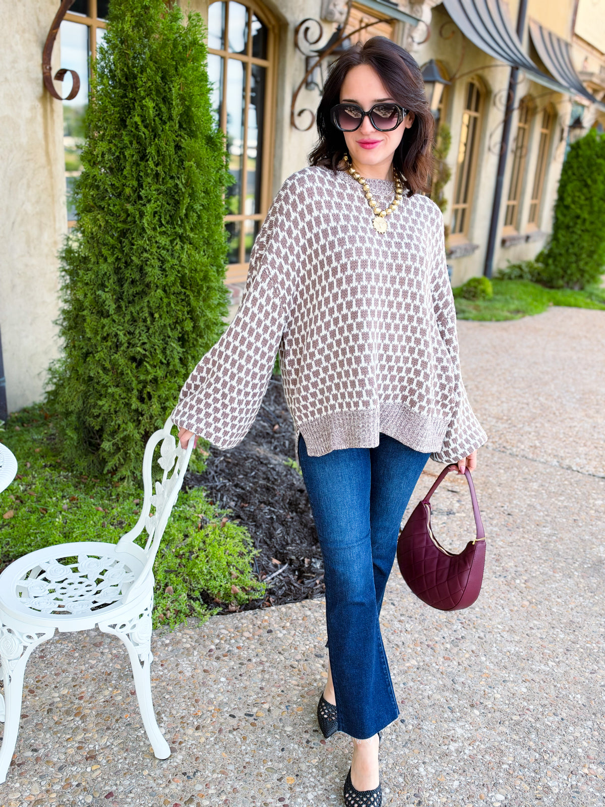 Boone Geometric Oversized Sweater