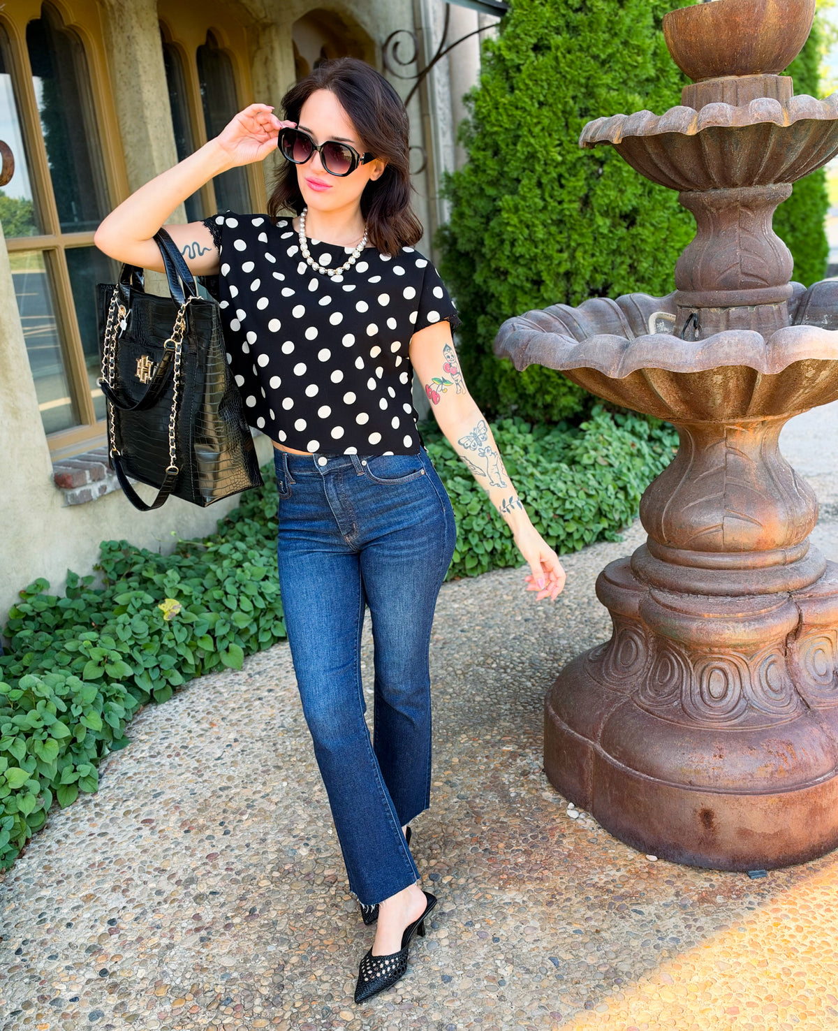 Perfectly Polished Polka Dot Top
