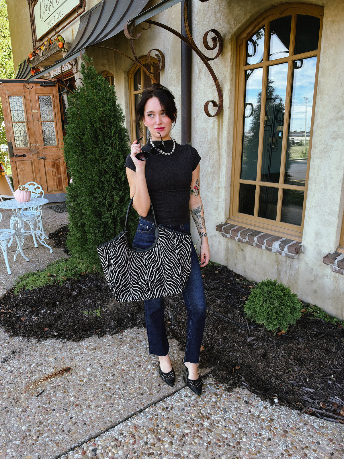 Charcoal Mockneck Heathered Knit Top