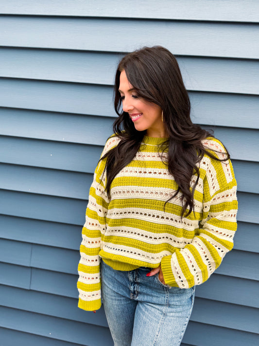 Kiwi Striped Knit Sweater