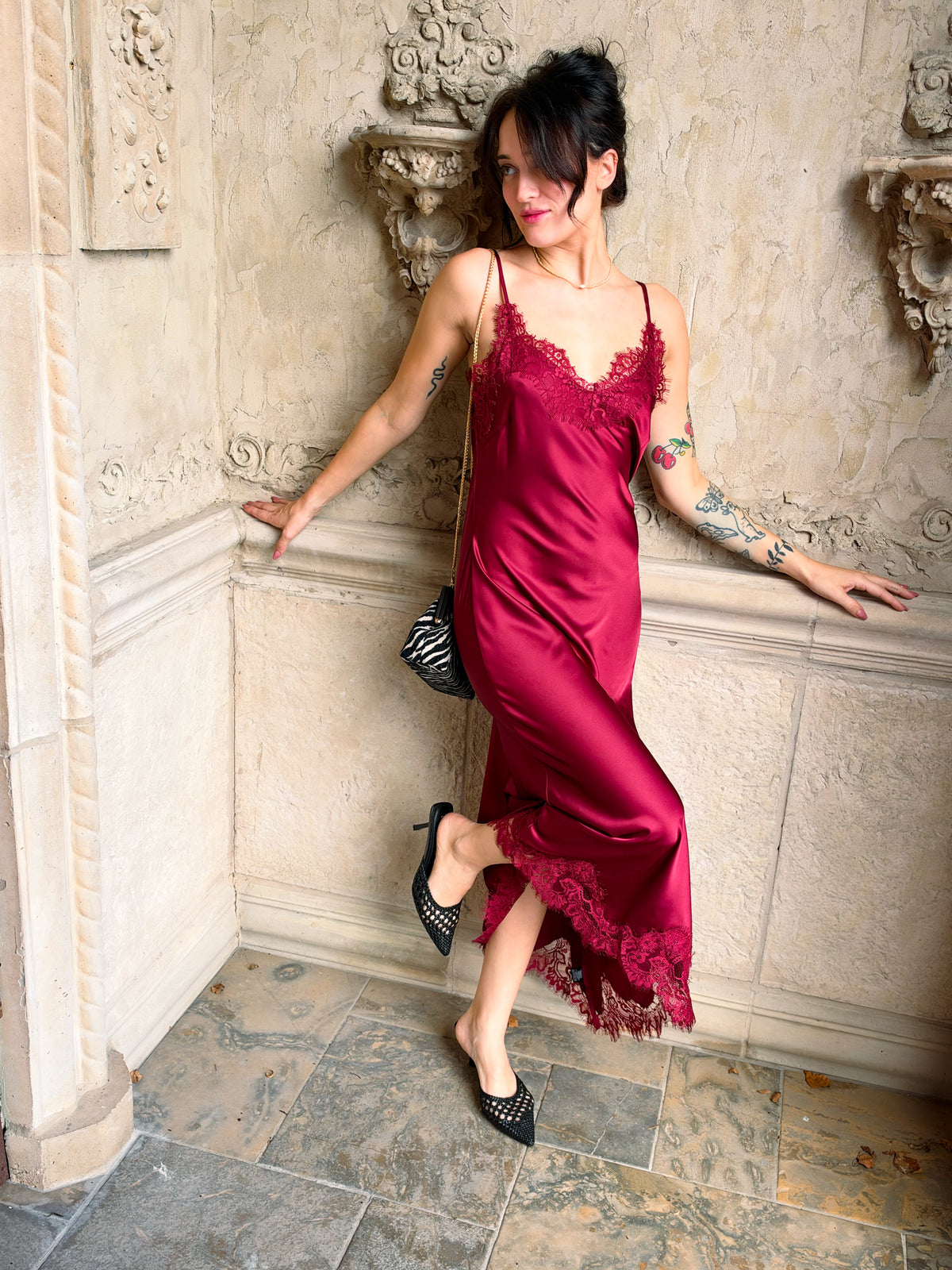 Love on the Rocks Satin Midi Dress