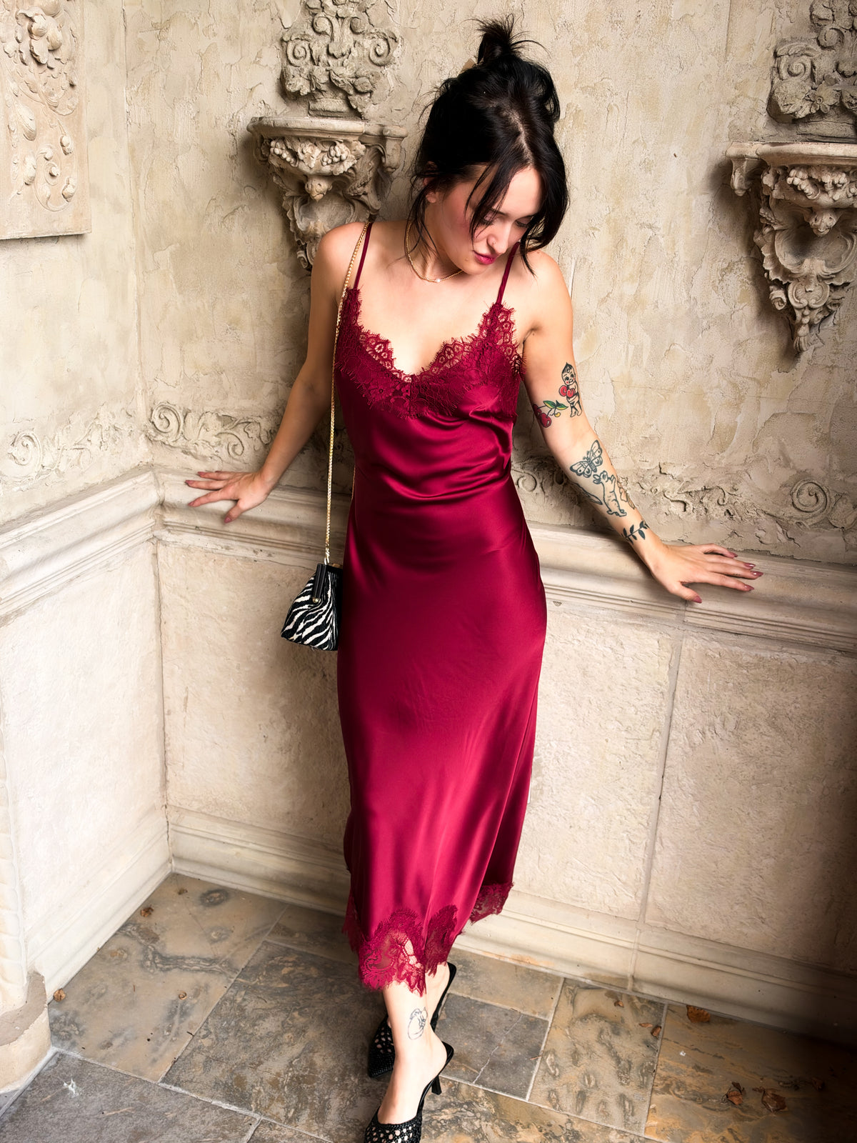 Love on the Rocks Satin Midi Dress