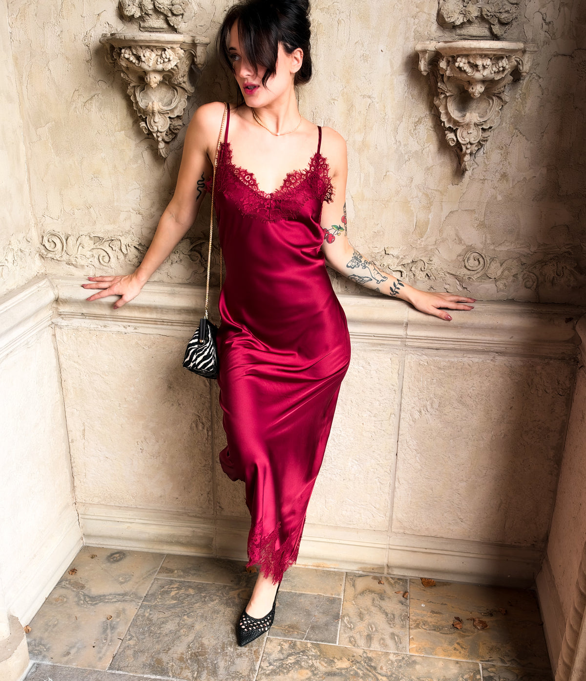 Love on the Rocks Satin Midi Dress