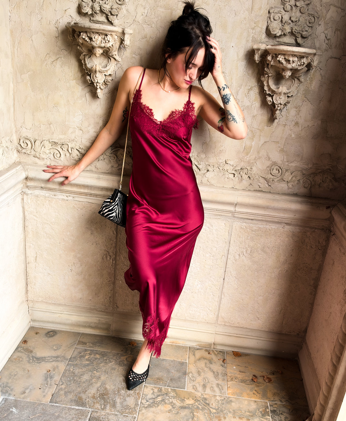Love on the Rocks Satin Midi Dress