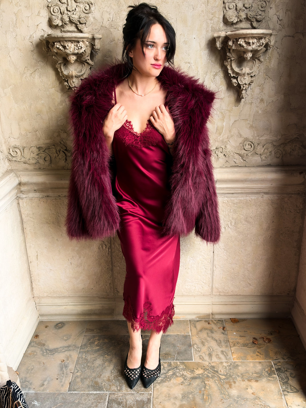 Love on the Rocks Satin Midi Dress