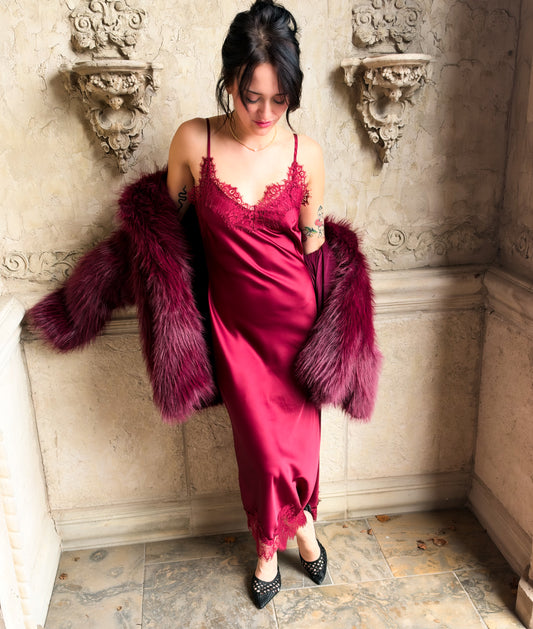 Love on the Rocks Satin Midi Dress