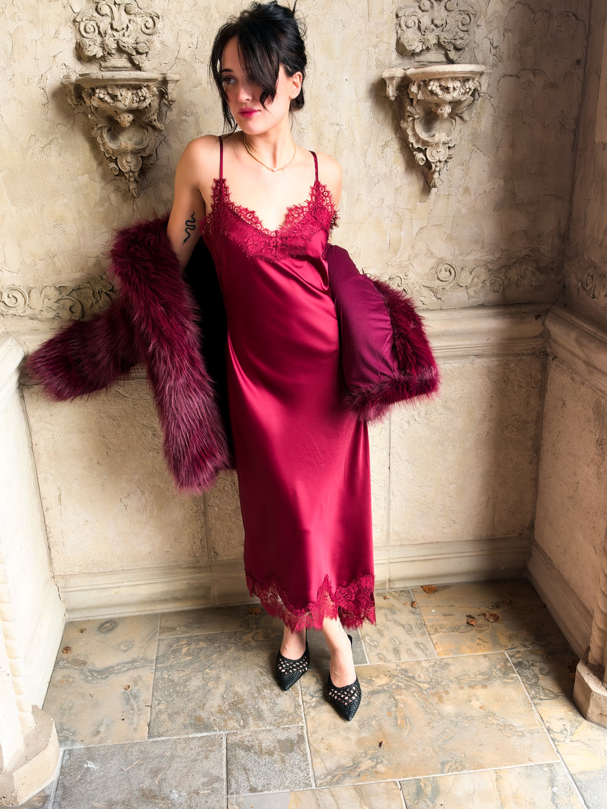 Love on the Rocks Satin Midi Dress
