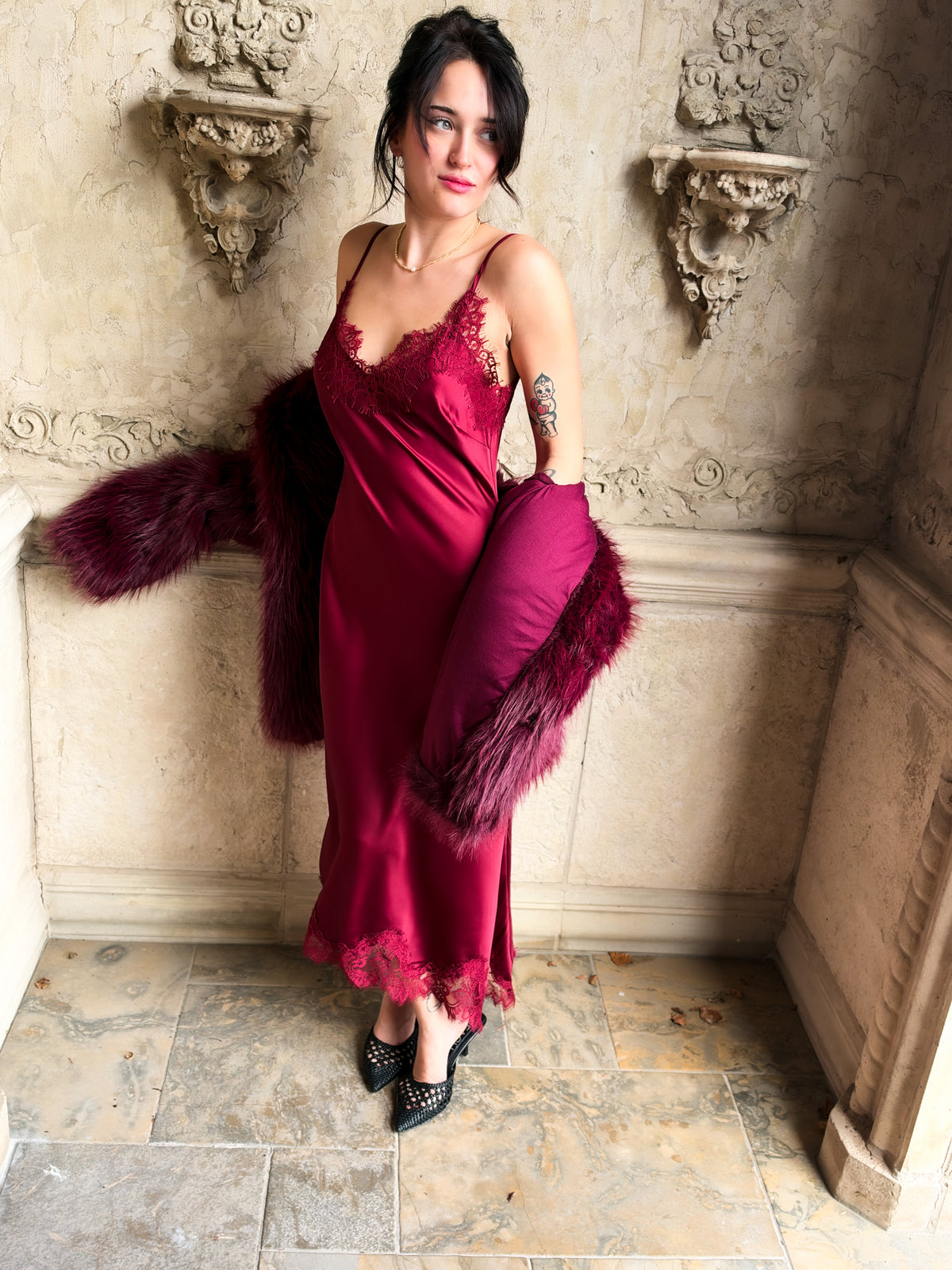 Love on the Rocks Satin Midi Dress