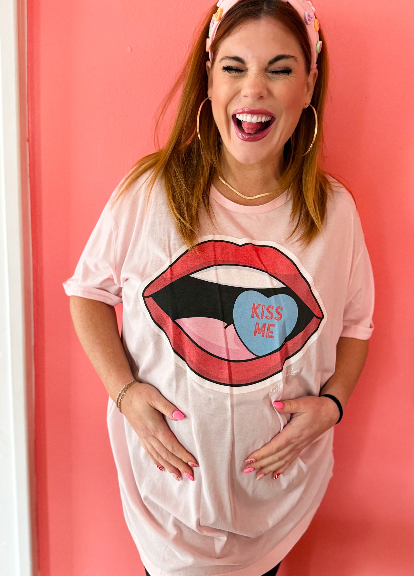 Sweethearts Kiss Me Oversized Tee