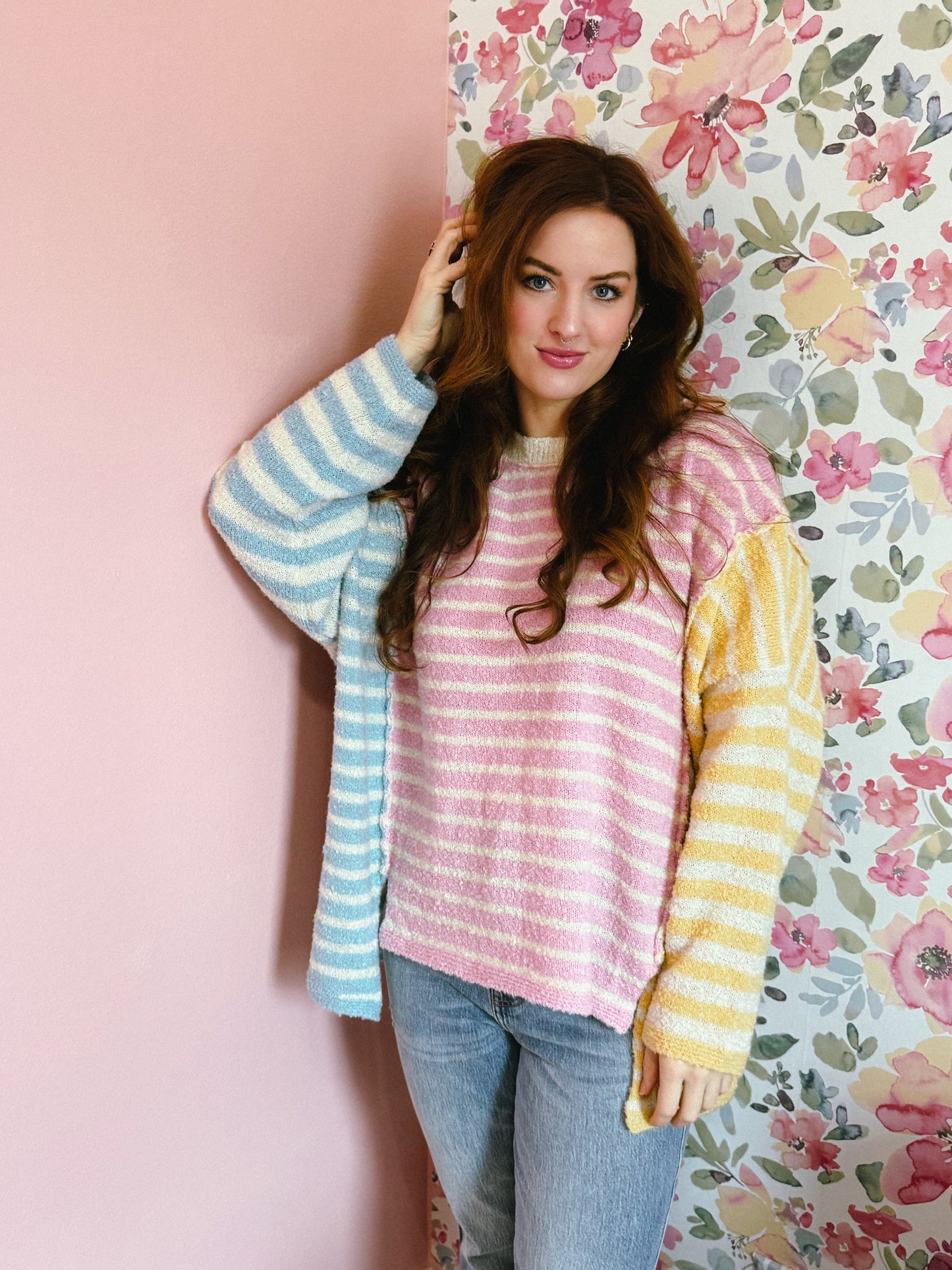 Aimee Pastel Striped Sweater