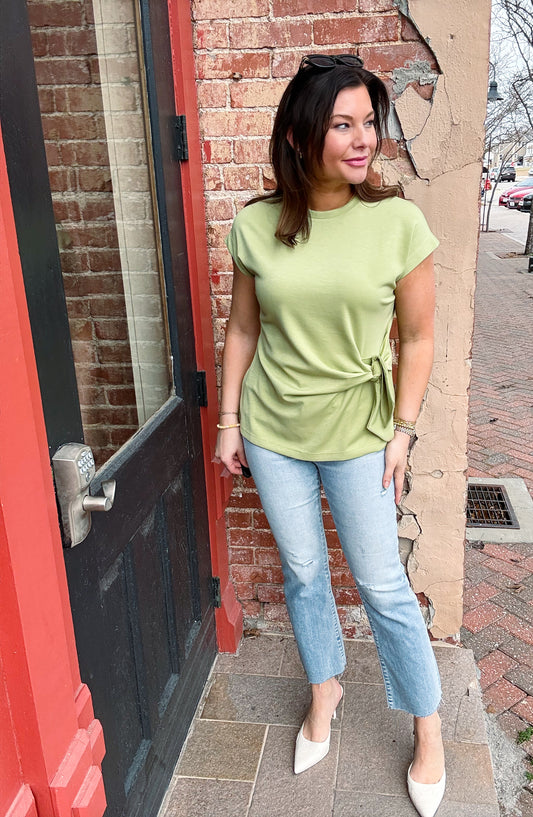 Matcha Tie Detail Tee