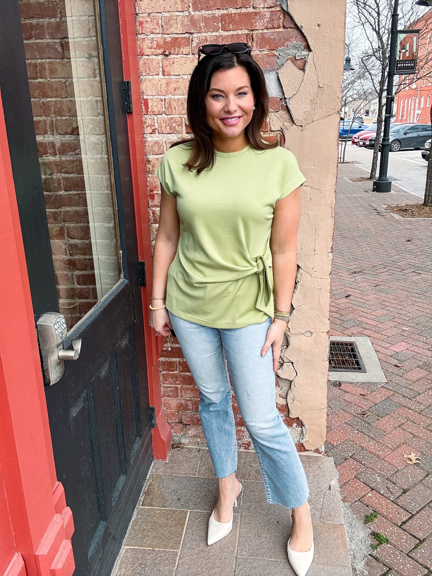 Matcha Tie Detail Tee