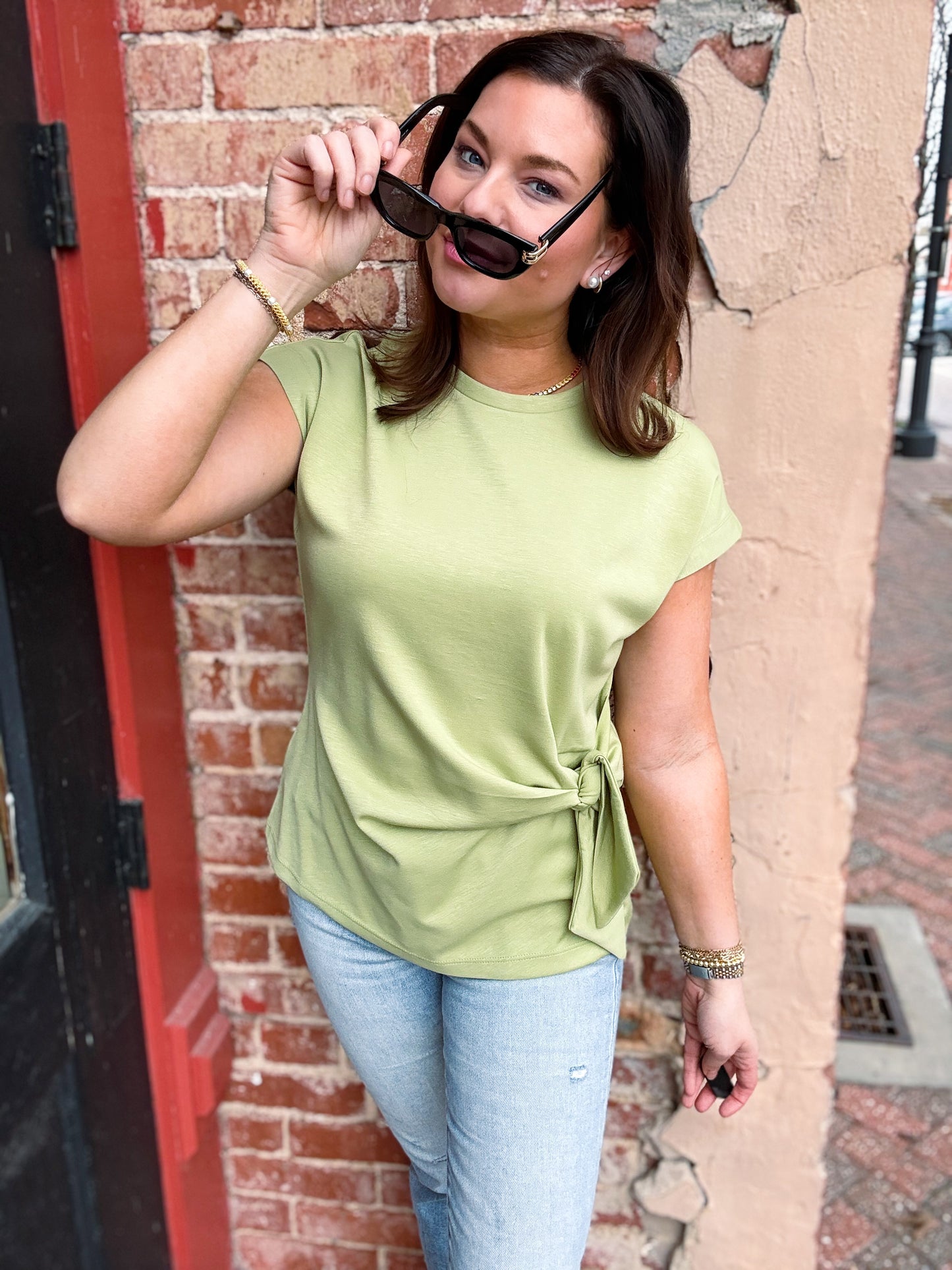 Matcha Tie Detail Tee