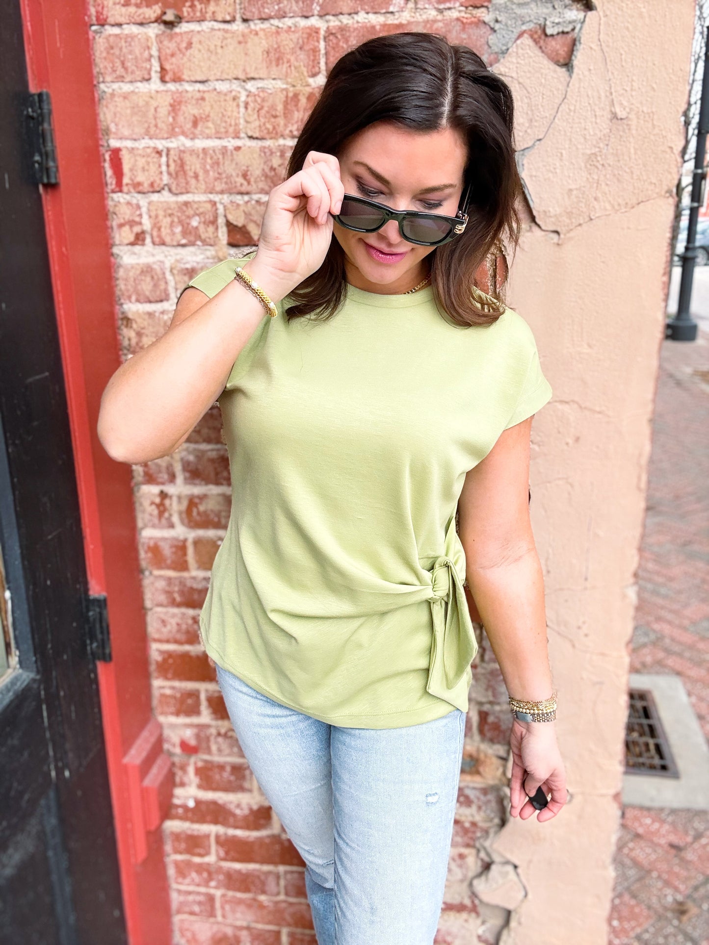 Matcha Tie Detail Tee