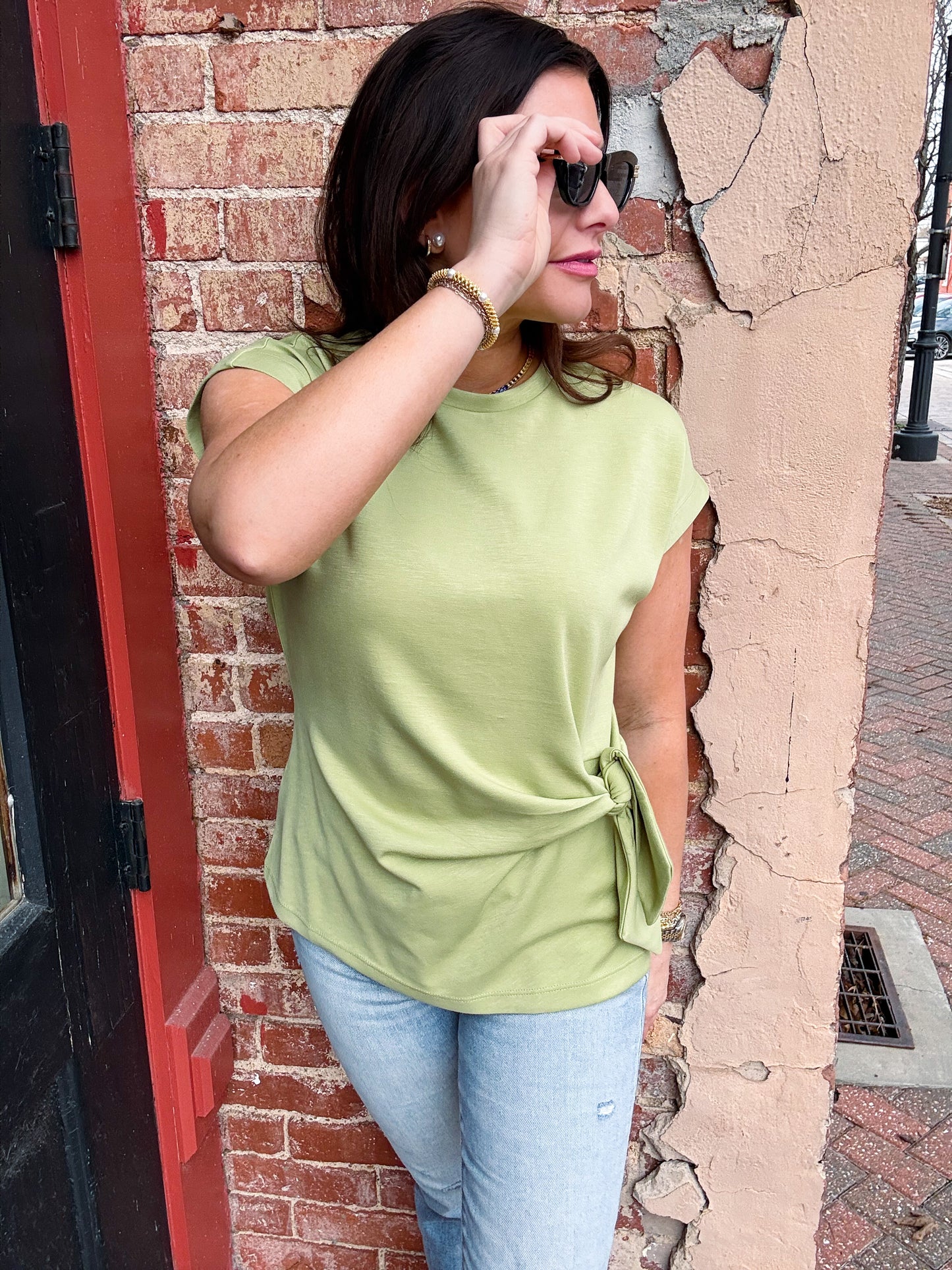 Matcha Tie Detail Tee