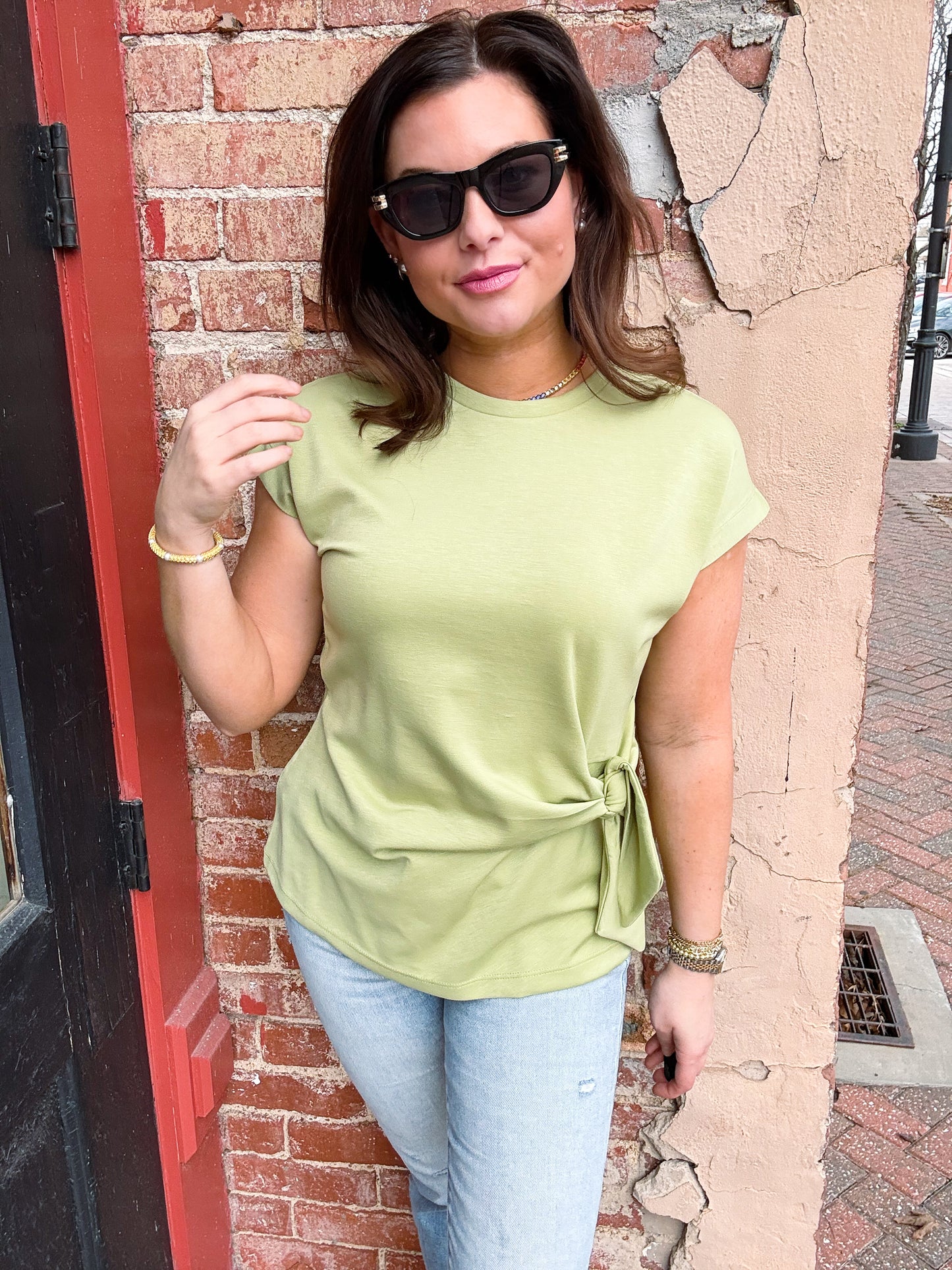 Matcha Tie Detail Tee