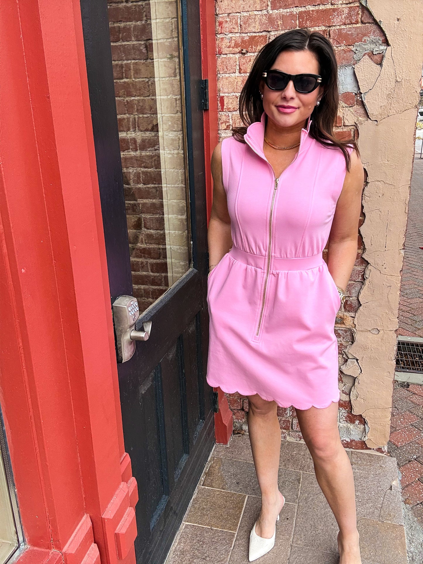 Cutie Pie Pink Scalloped Dress