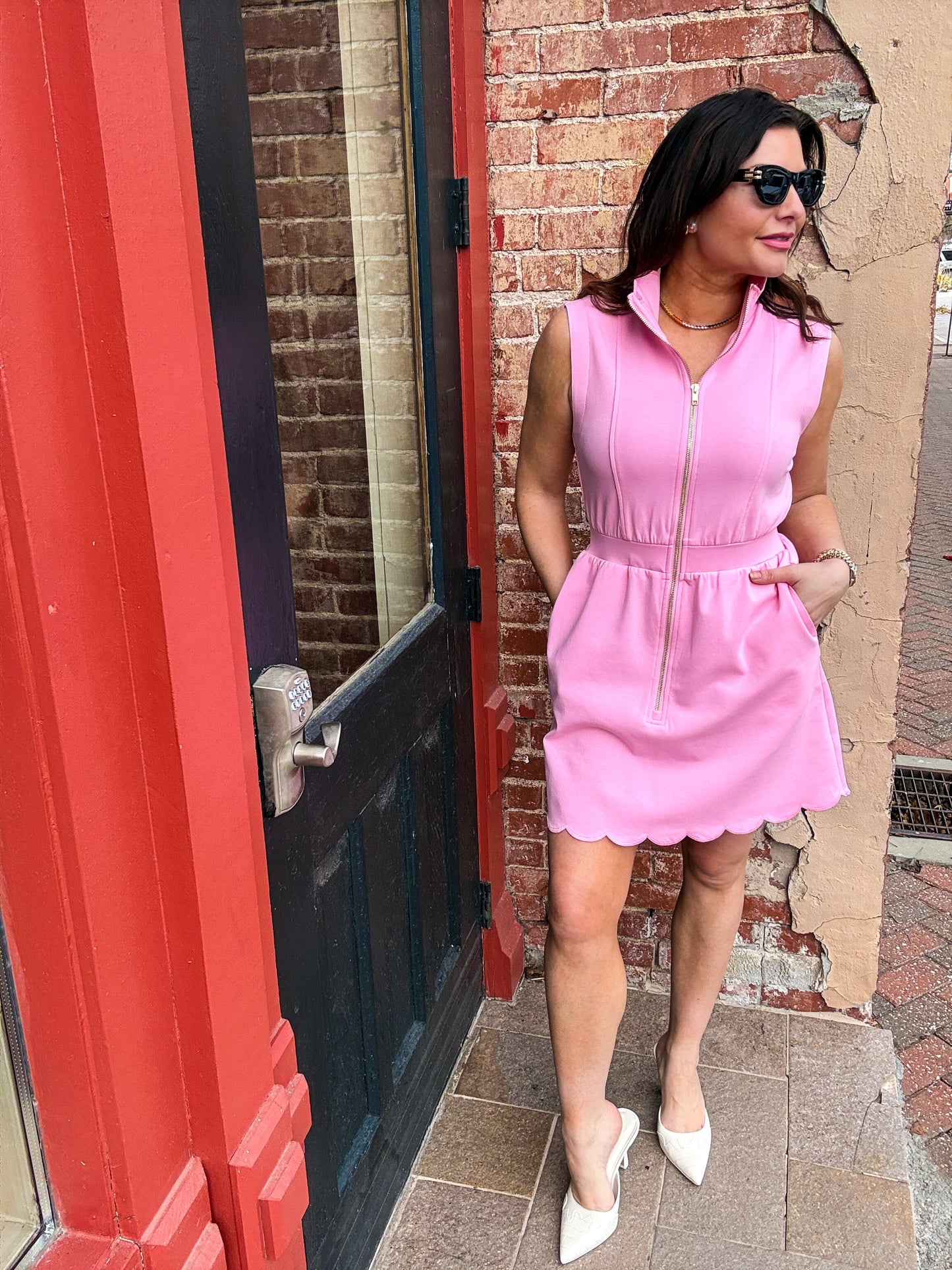 Cutie Pie Pink Scalloped Dress