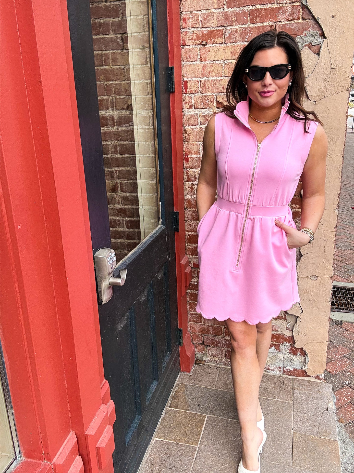 Cutie Pie Pink Scalloped Dress