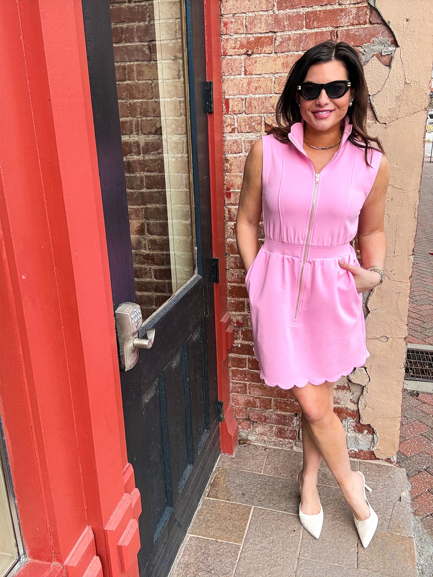 Cutie Pie Pink Scalloped Dress