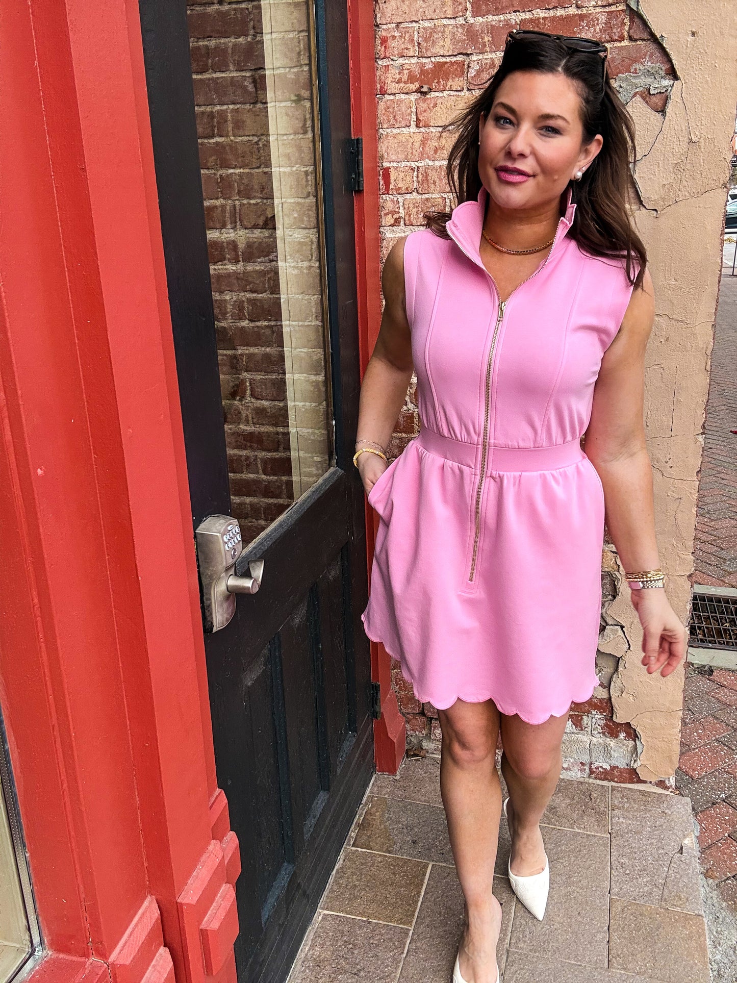 Cutie Pie Pink Scalloped Dress