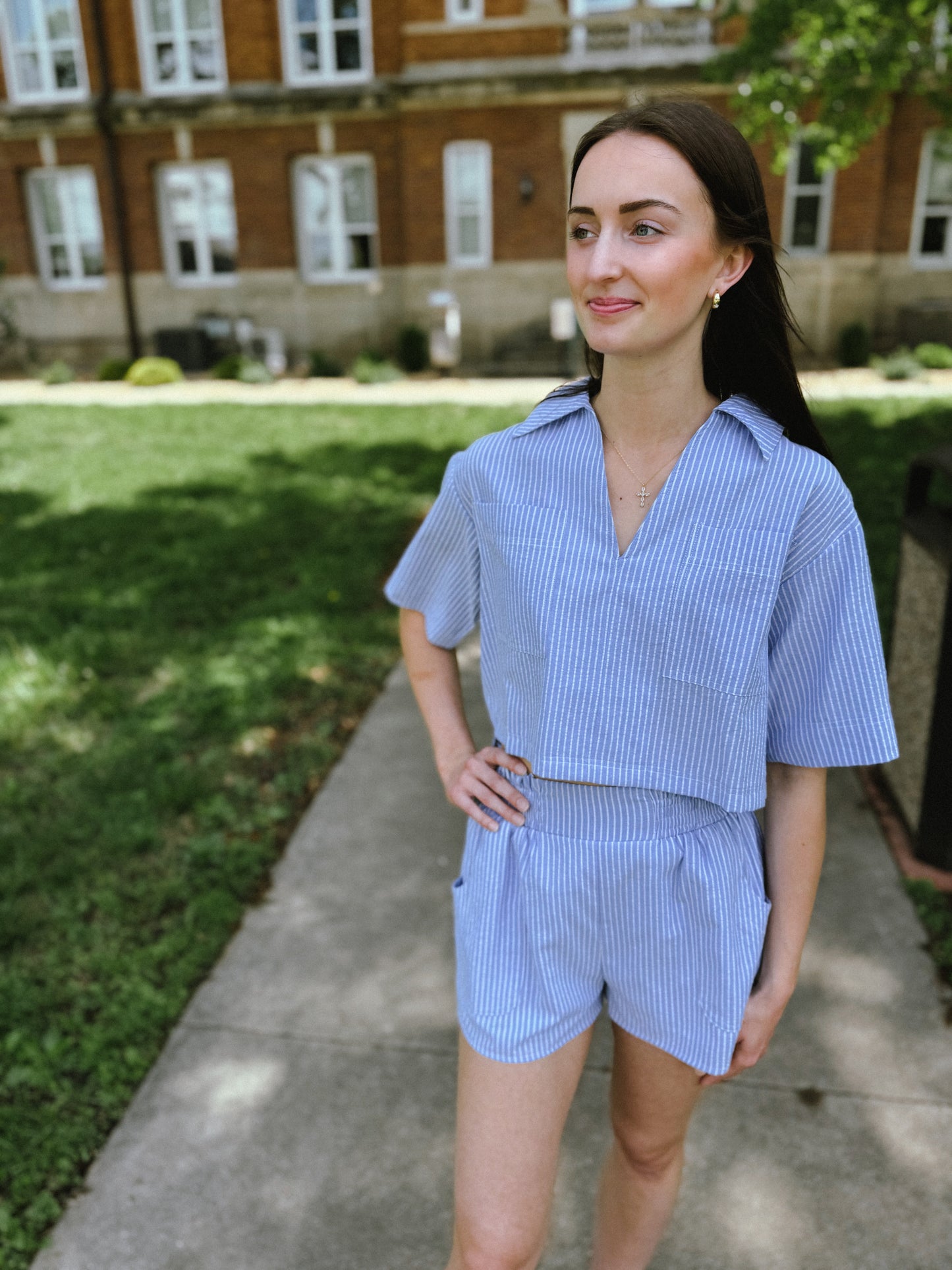 Cerulean Stripe Top
