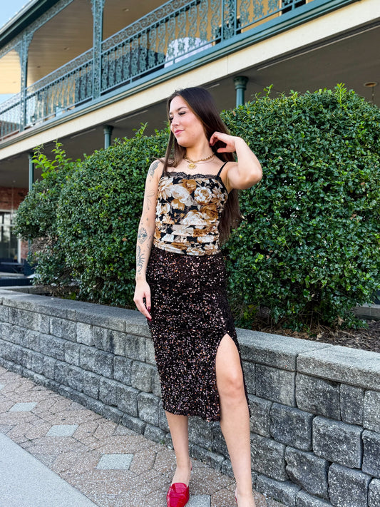 Sydney Floral Cami in Black